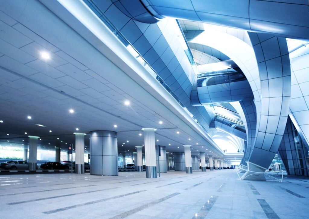 modern architecture. Building from inside